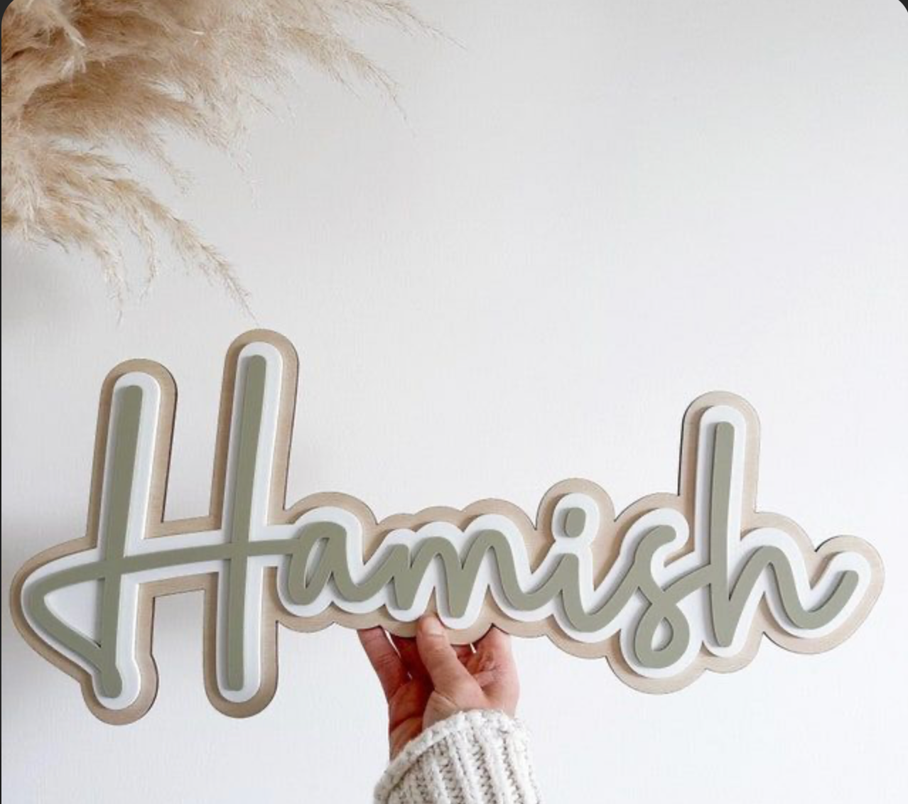 Name Plaque - Wood and Double Acrylic