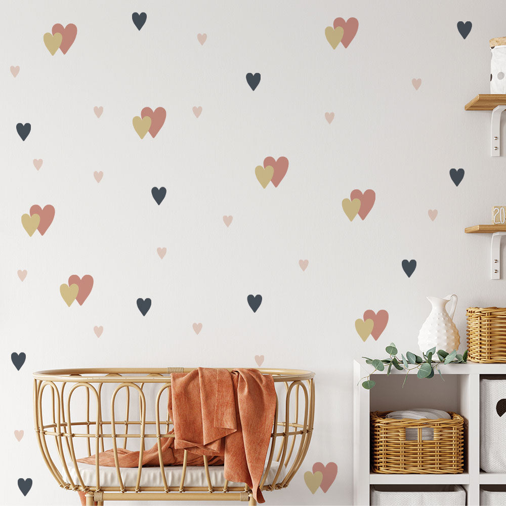 Bohemian Hearts Wall Sticker Set