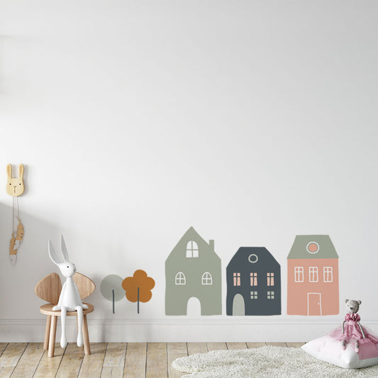 Little Houses Wall Sticker Set
